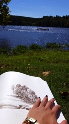 Kim's drawing of the lake